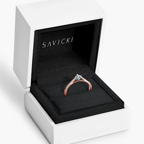 Pierścionek zaręczynowy The Light: dwukolorowe złoto, diament